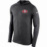 Men's San Francisco 49ers Nike Charcoal Stadium Touch Hooded Performance Long Sleeve T-Shirt,baseball caps,new era cap wholesale,wholesale hats